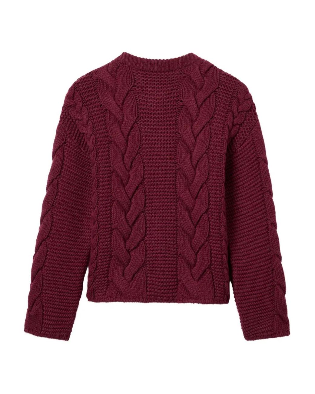 LaDoubleJ Red Cable-Knit Embellished-Button Cardigan