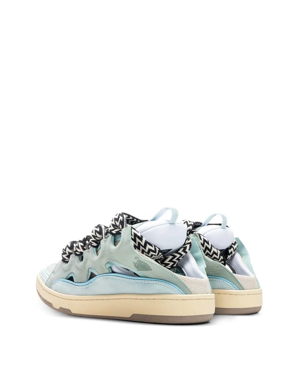 Lanvin Blue Curb Lace-Up Perforated Mules for men