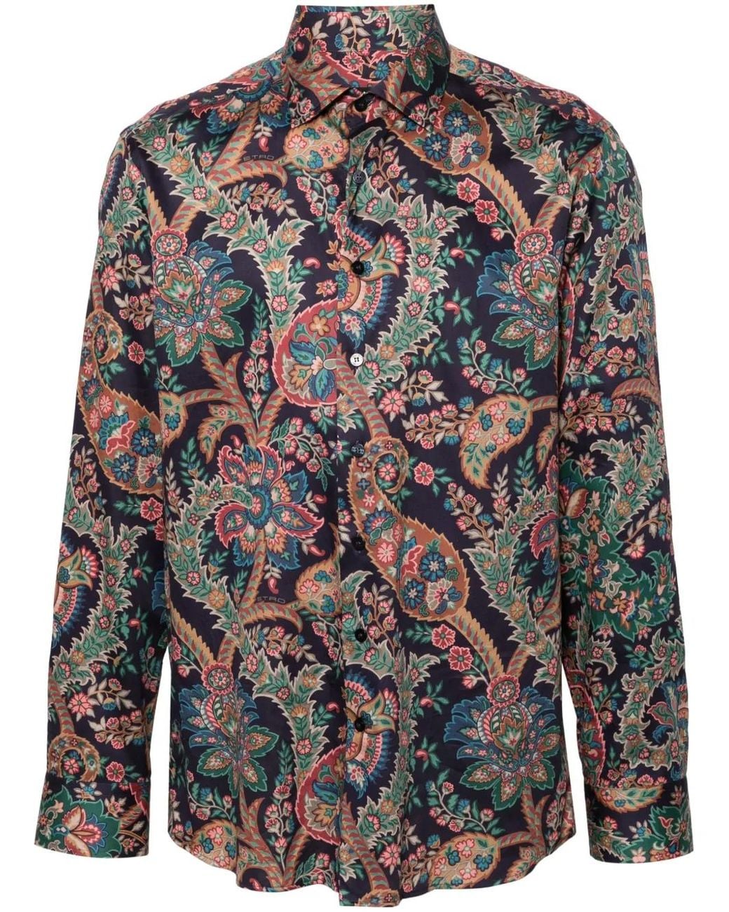 Etro Gray Shirt With Paisley Print for men