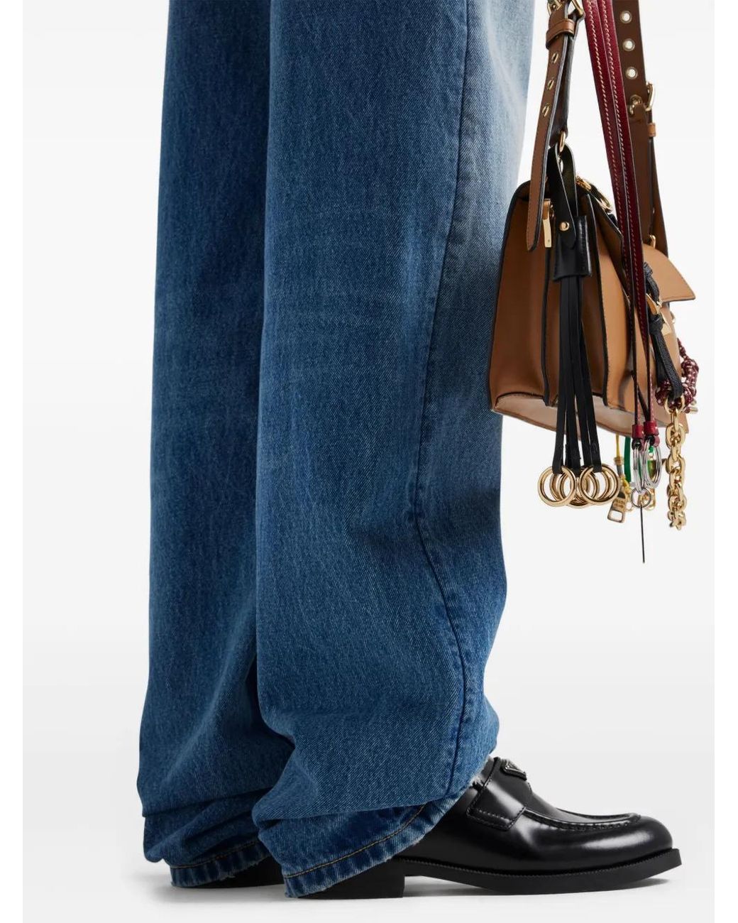 Prada Blue Wide-Leg Jeans