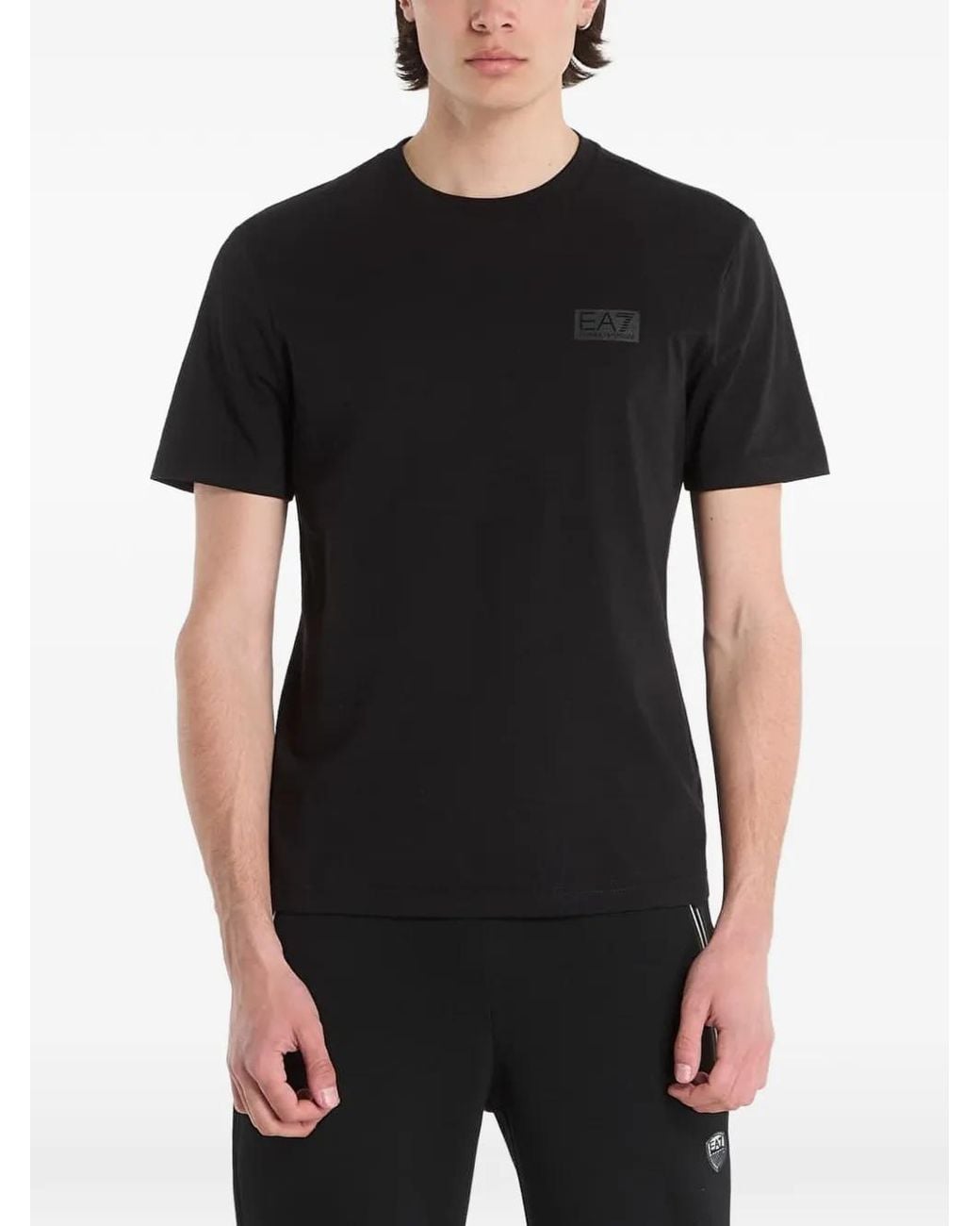 EA7 T-Shirt Mit Logo-Patch in Black für Herren
