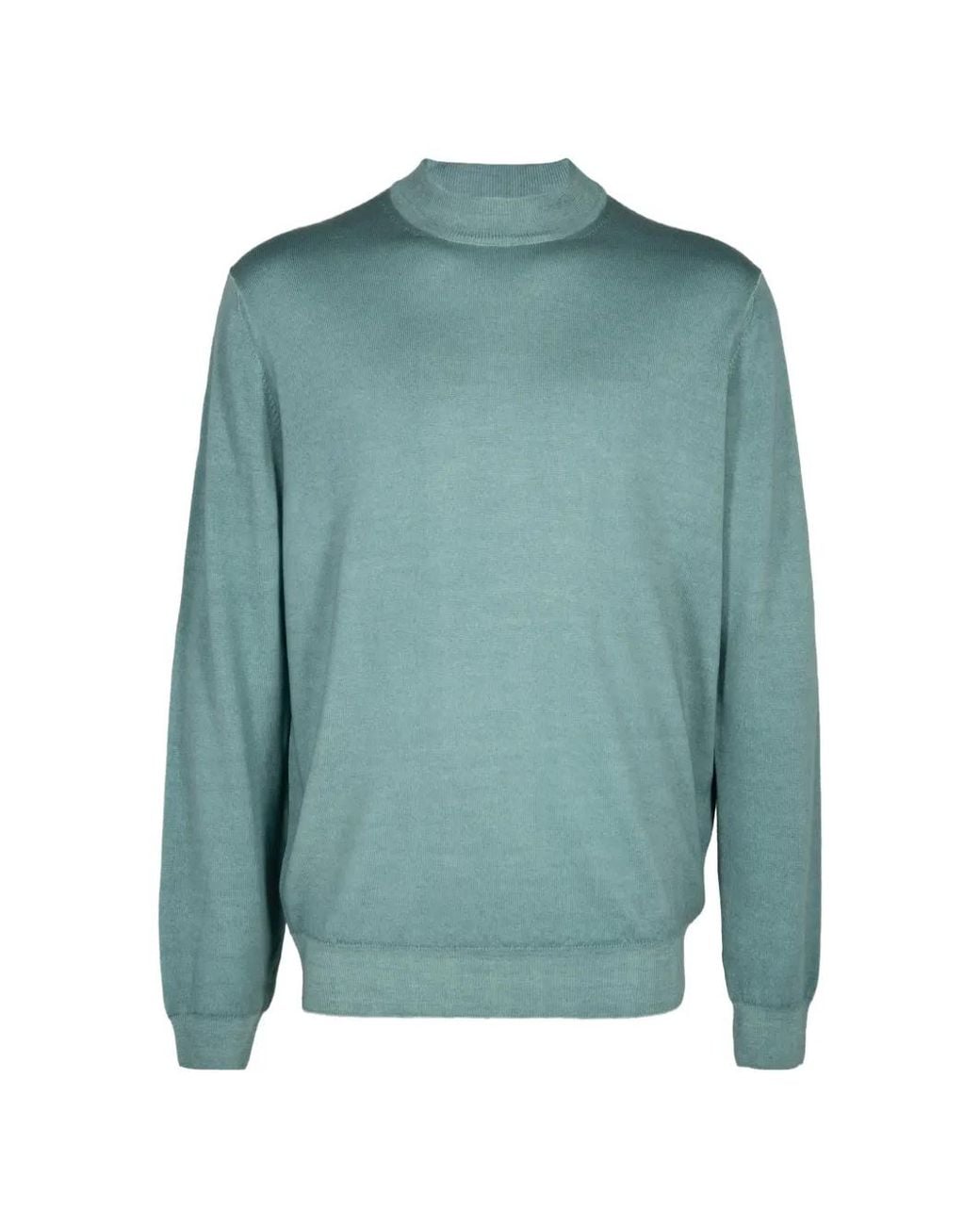 FILIPPO DE LAURENTIIS Green Mock-Neck Sweater for men