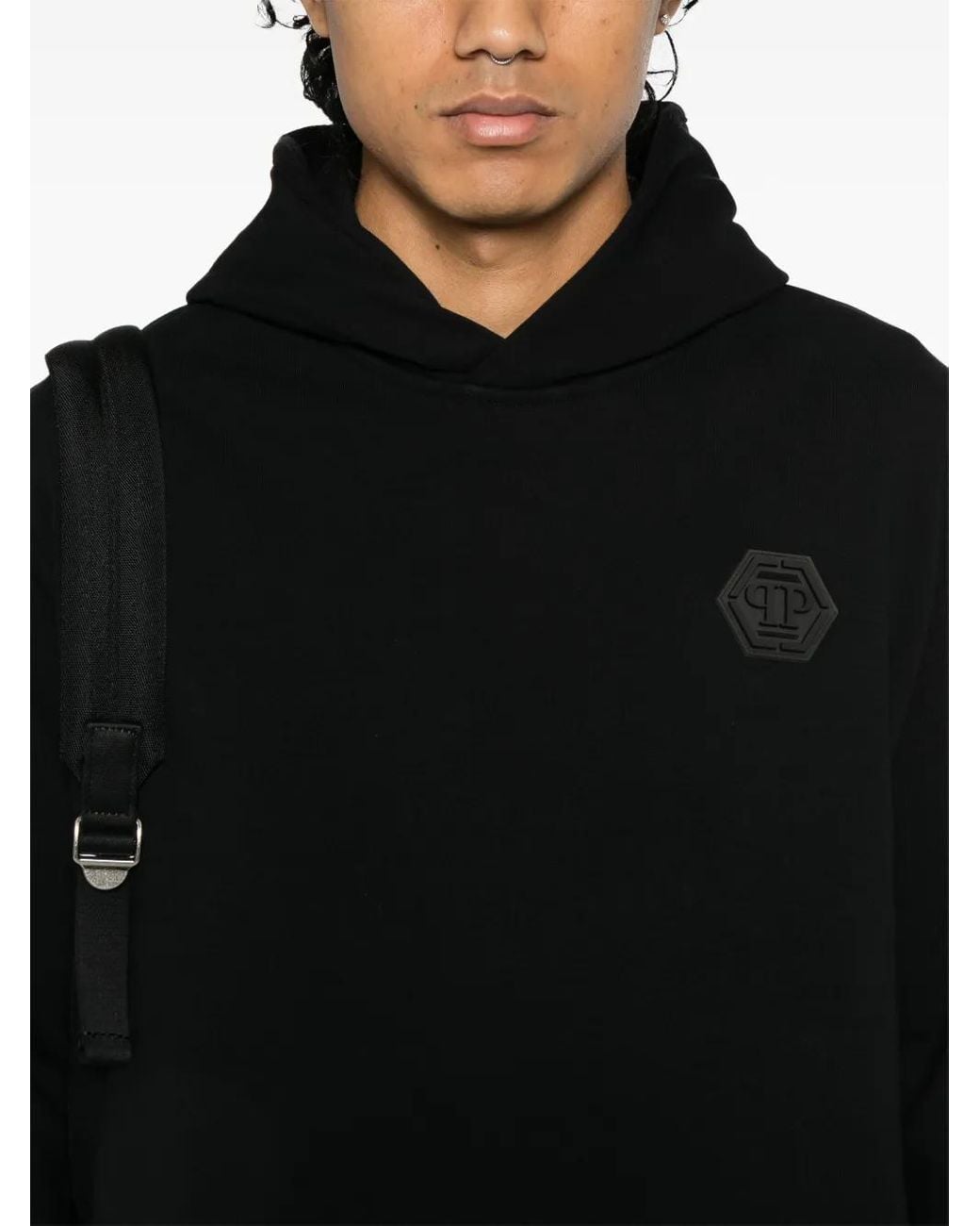 Philipp Plein Black Hoodie Sweatshirt Ls Iconic Plein for men