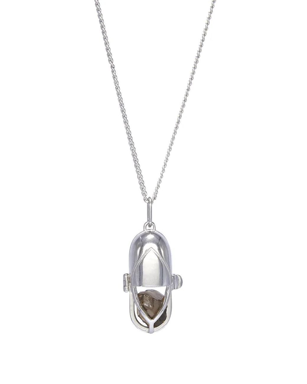 CAPSULE ELEVEN Metallic Capsule Crystal Pendant Necklace for men
