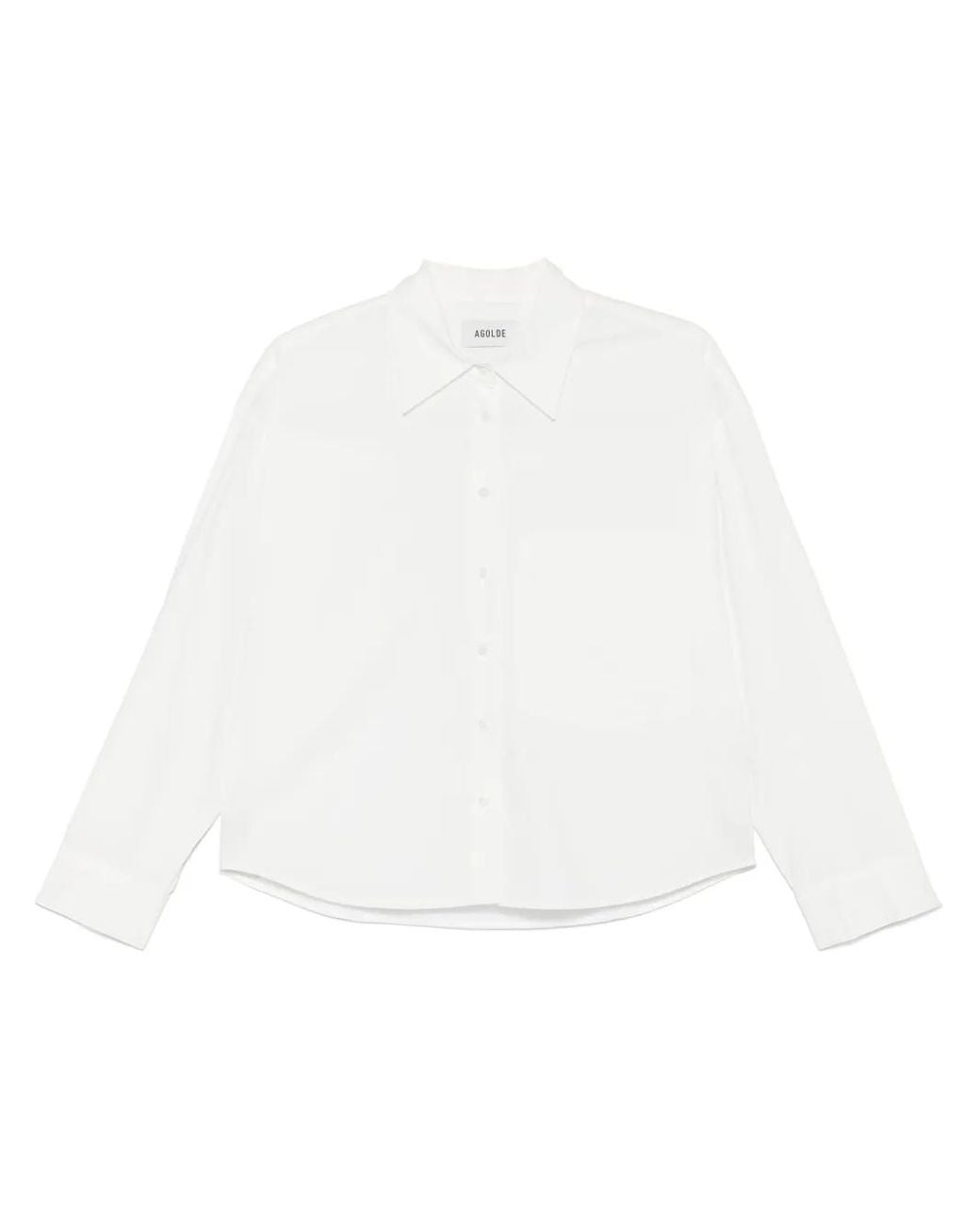 Agolde White Naya Cropped Shirt
