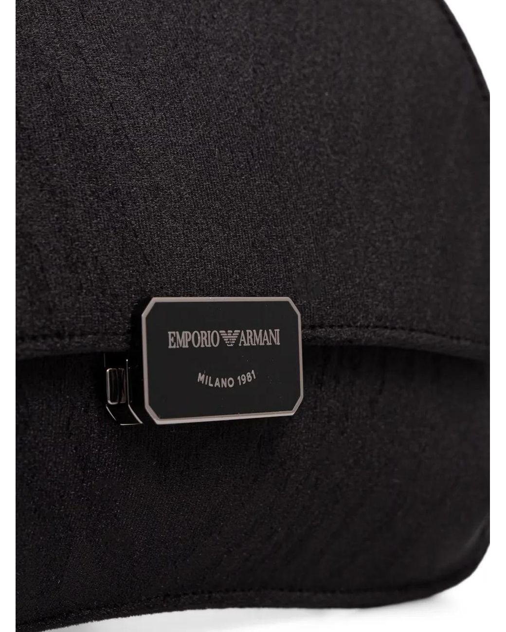 Emporio Armani Black Logo-Plaque Chain-Strap Cross Body Bag