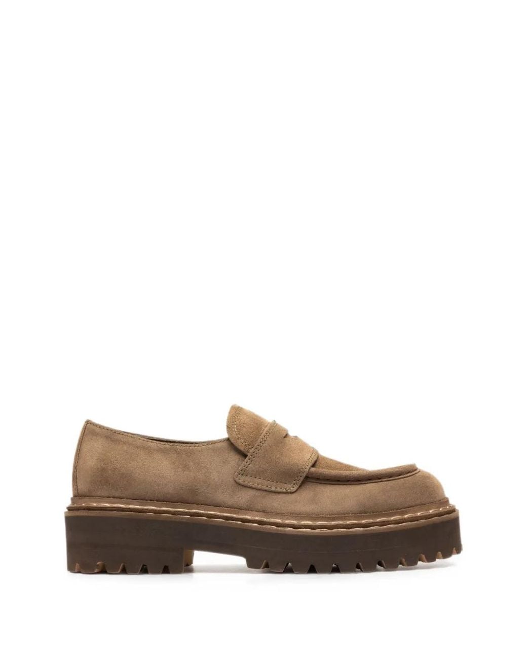 Officine Creative Brown Blossom 015 Suede Loafers