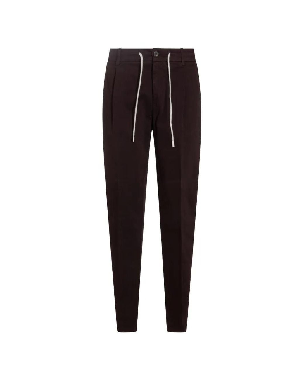 Eleventy Red Drawstring Pleated Trousers for men