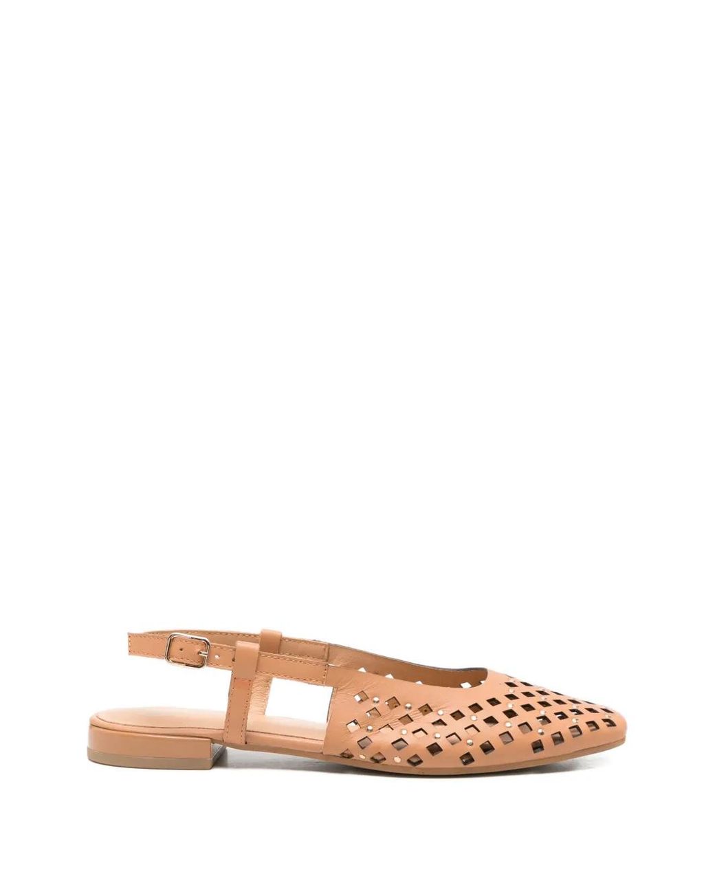 Gioseppo Brown Kyaka Laser-Cut Studded Pumps