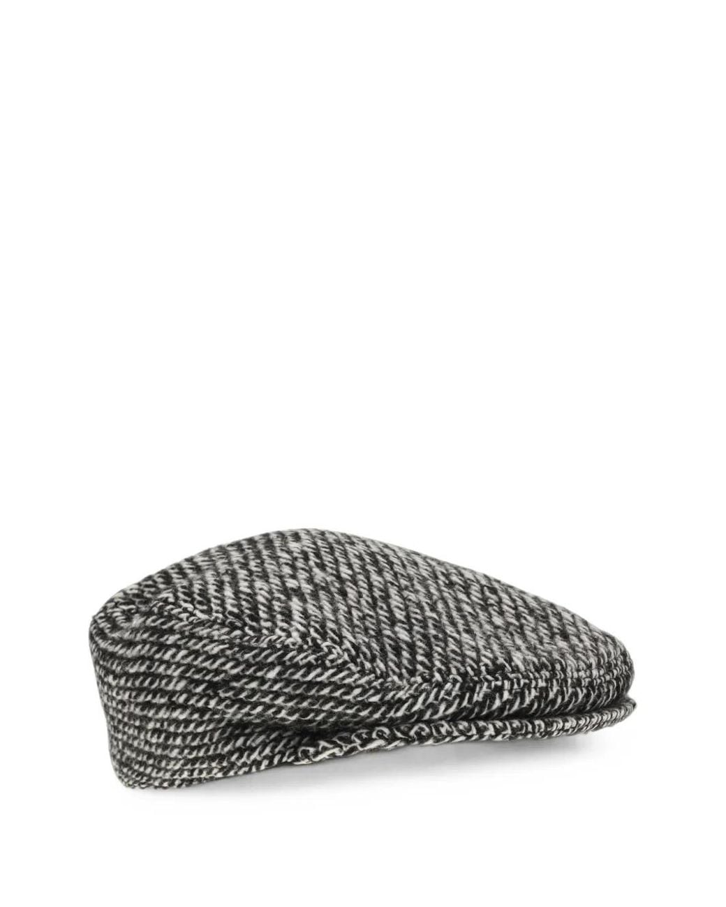 Dolce & Gabbana Gray Herringbone Textured Flat Cap for men