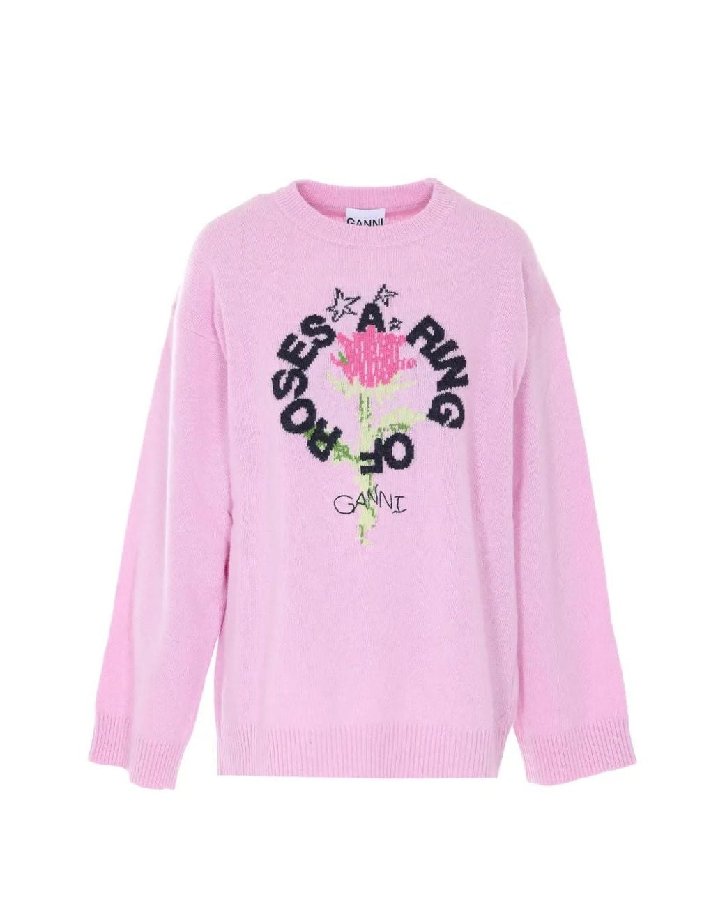 Ganni Pink Oversized Sweater