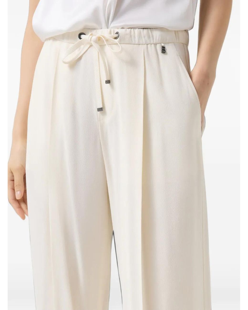 Bogner White Gina Wide-Leg Trousers