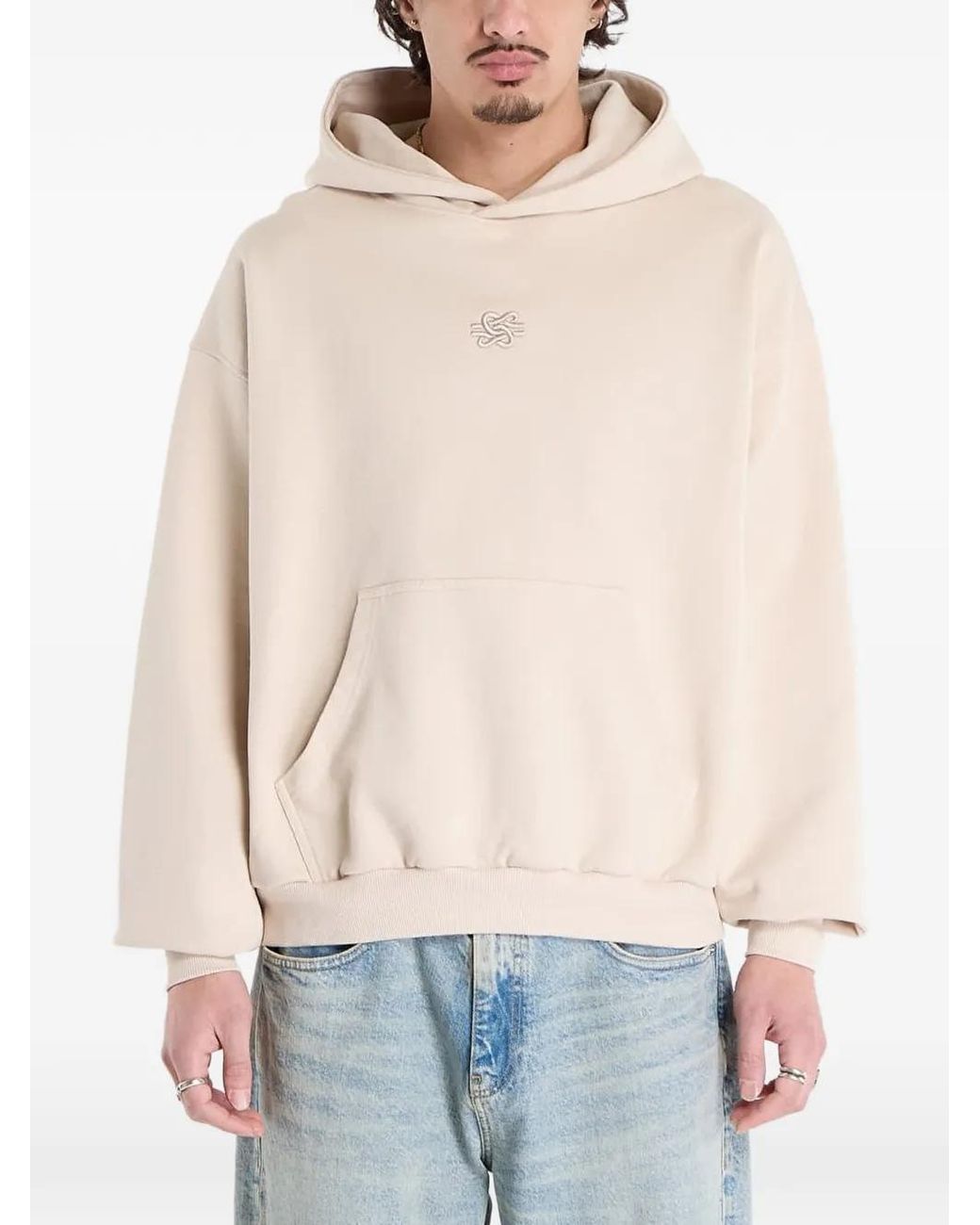 Filling Pieces White Embroidered-Logo Hoodie for men