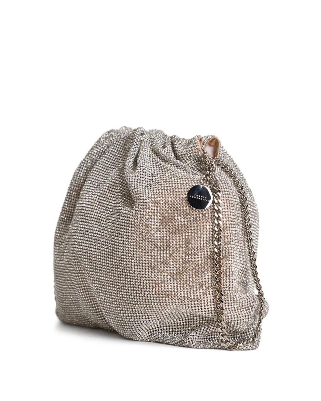 Borsa A Secchiello Con Strass di Twentyfourhaitch in Gray