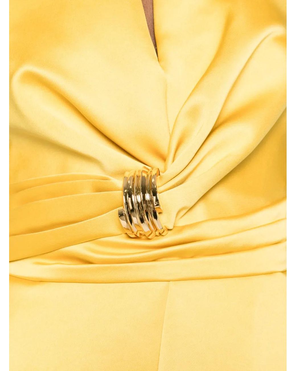 Elisabetta Franchi Yellow Sleeveless Short Dress