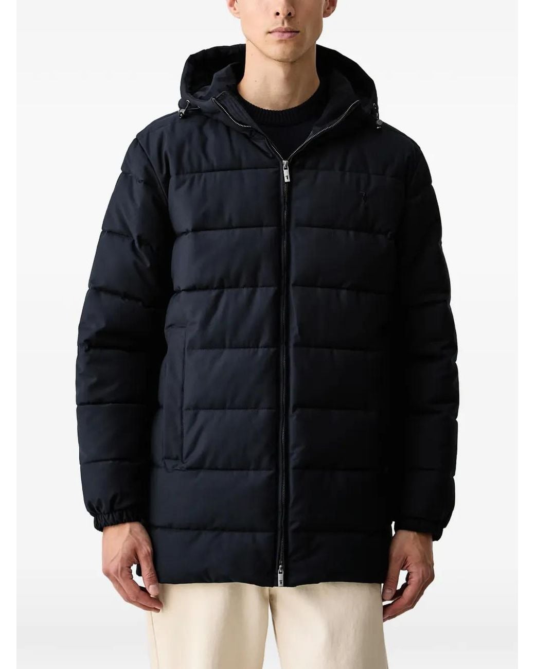 Trussardi Blue Quilted Hooded Jacket for men