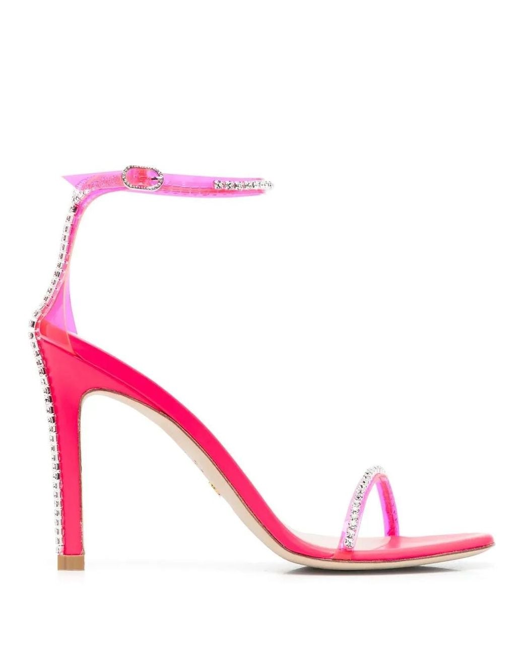 Stuart Weitzman Pink Crystal-Embellished 120Mm Heel Sandals