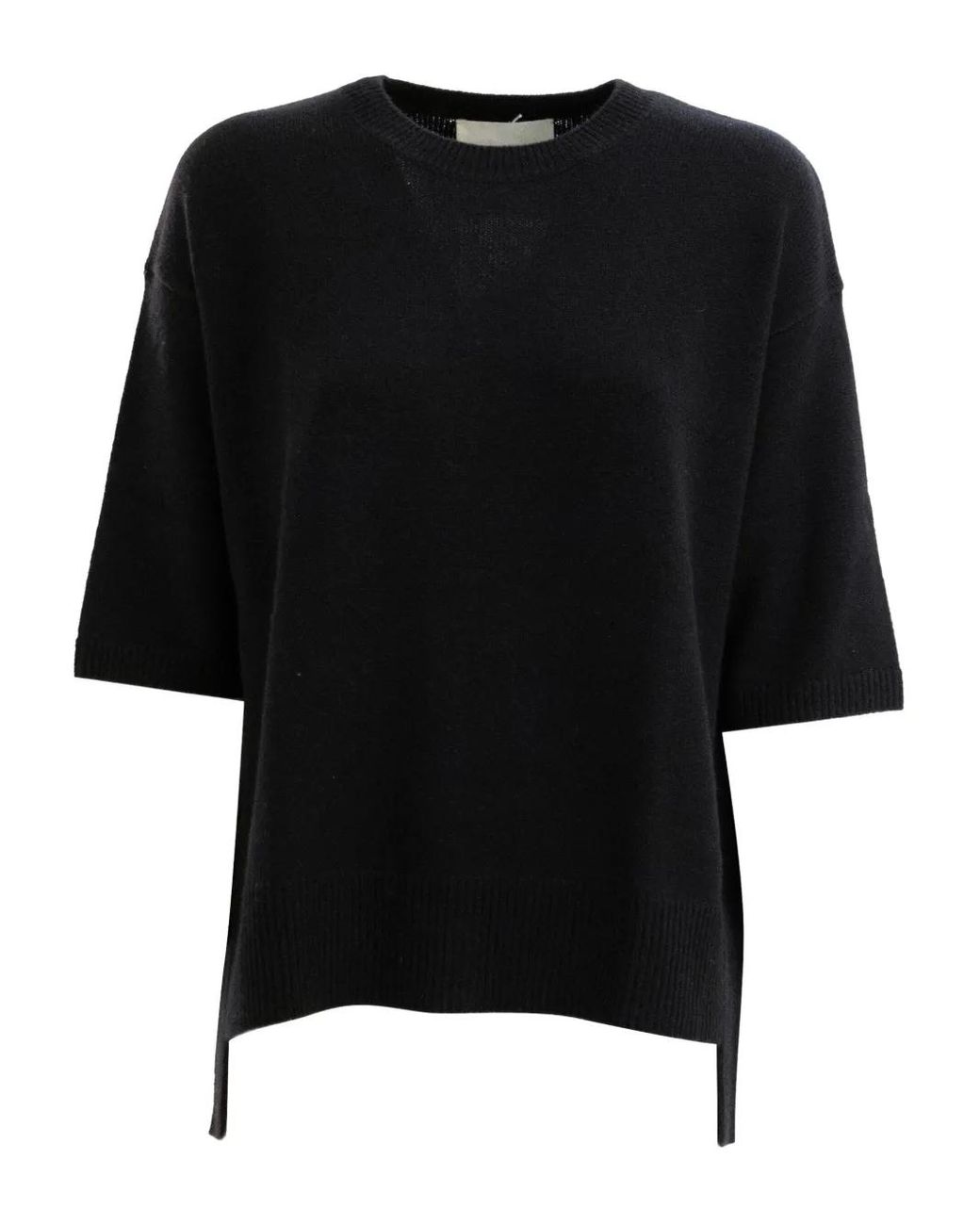 Lisa Yang Black Short-Sleeve Side-Tie Sweater