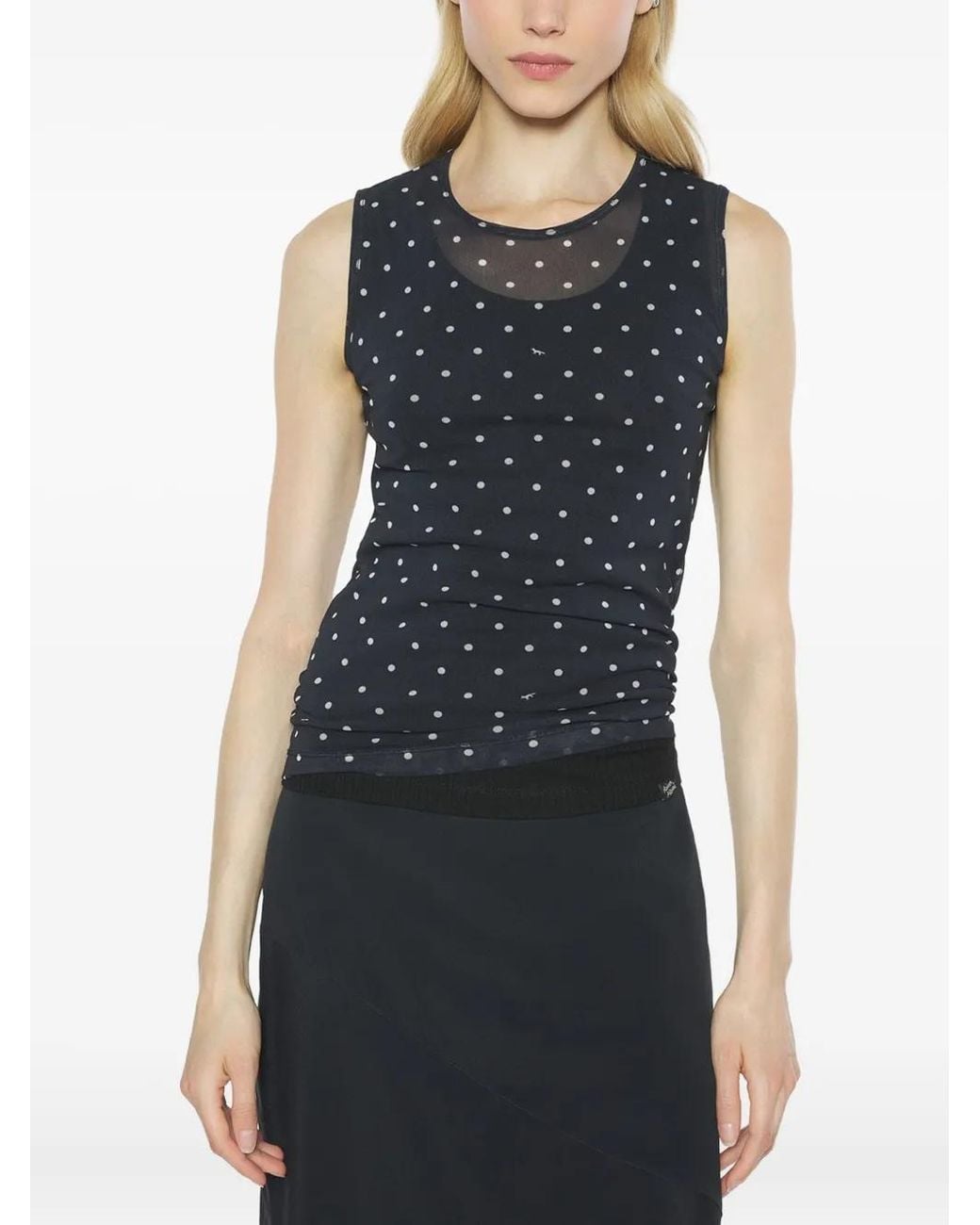 Maison Kitsuné Blue Polka-Dot Top