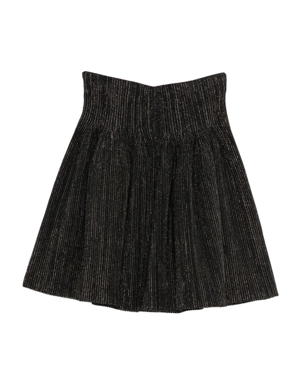 CFCL Black Pleated Metallic-Thread Skirt
