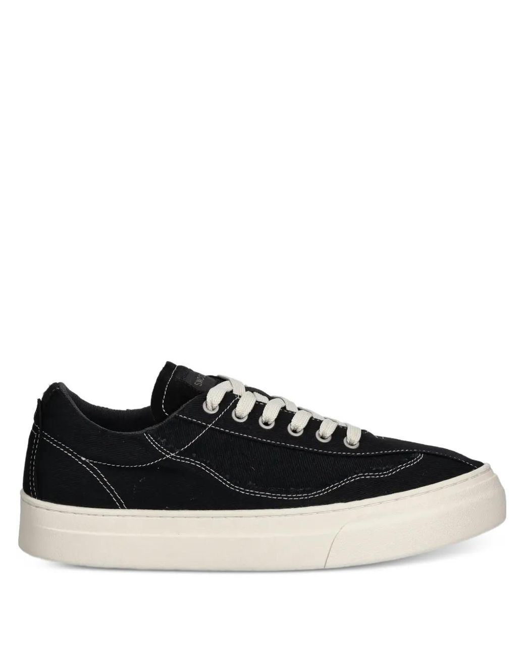 Stepney Workers Club Black Contrast-Stitching Sneakers for men