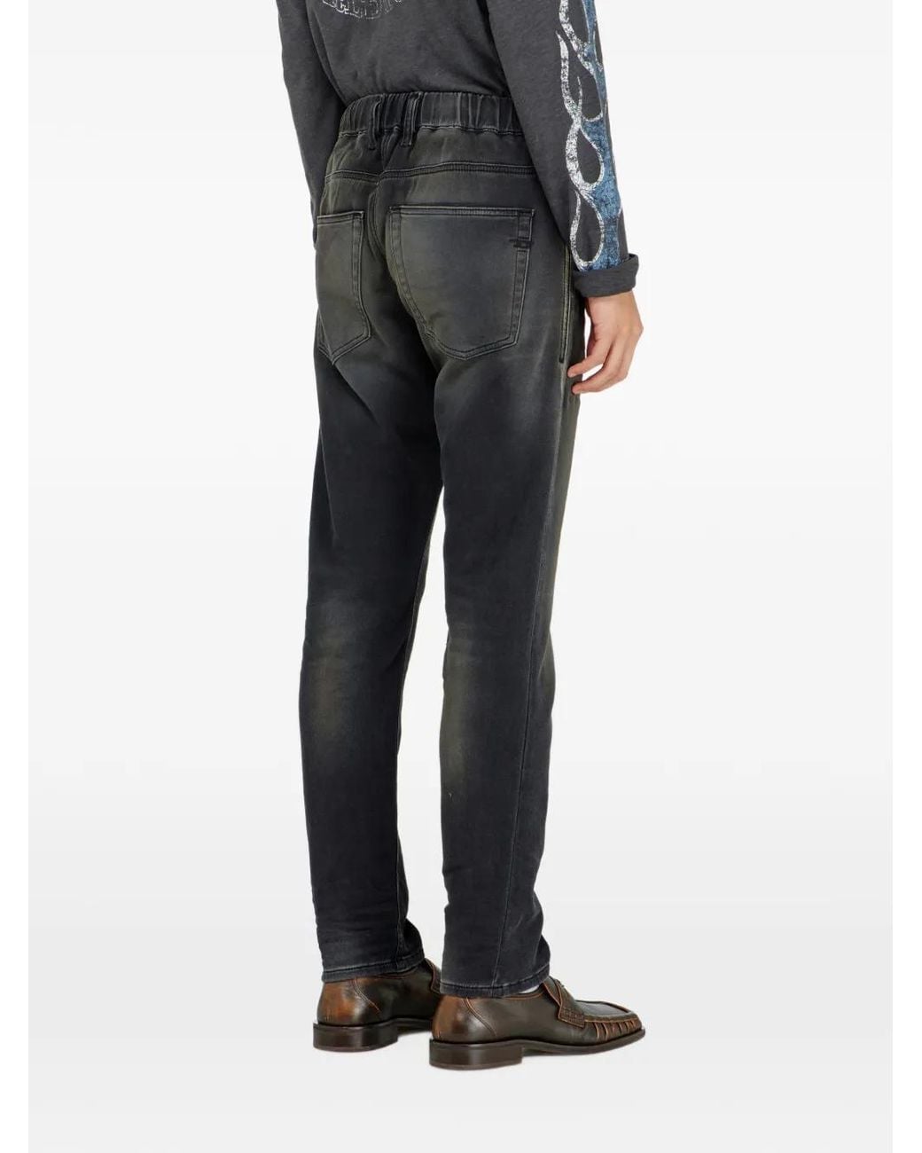 DIESEL Gray Regular Regular Waist 2032 D-Krooley-Bw Joggjeans for men