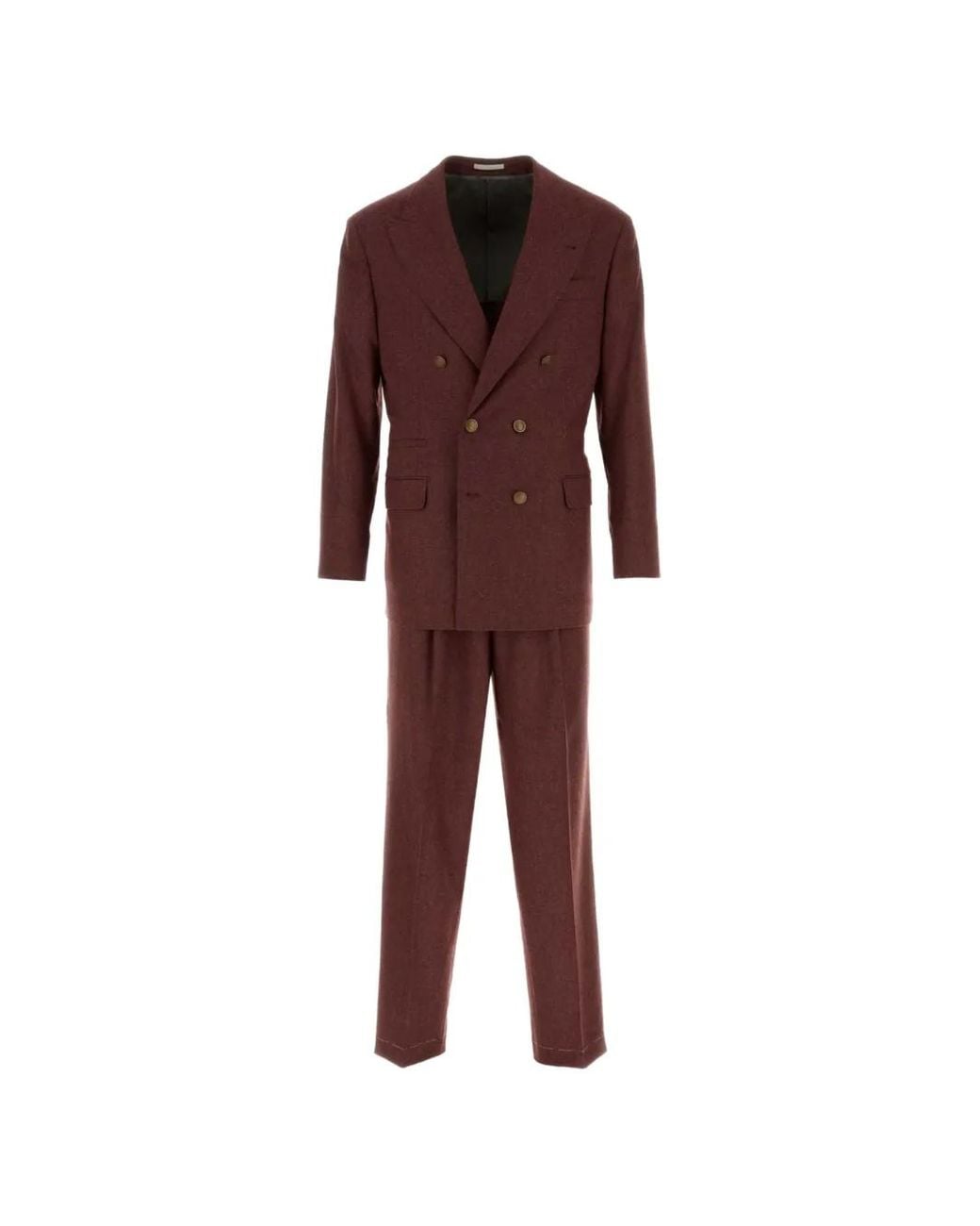 Brunello Cucinelli Red Double-Breasted Suit for men