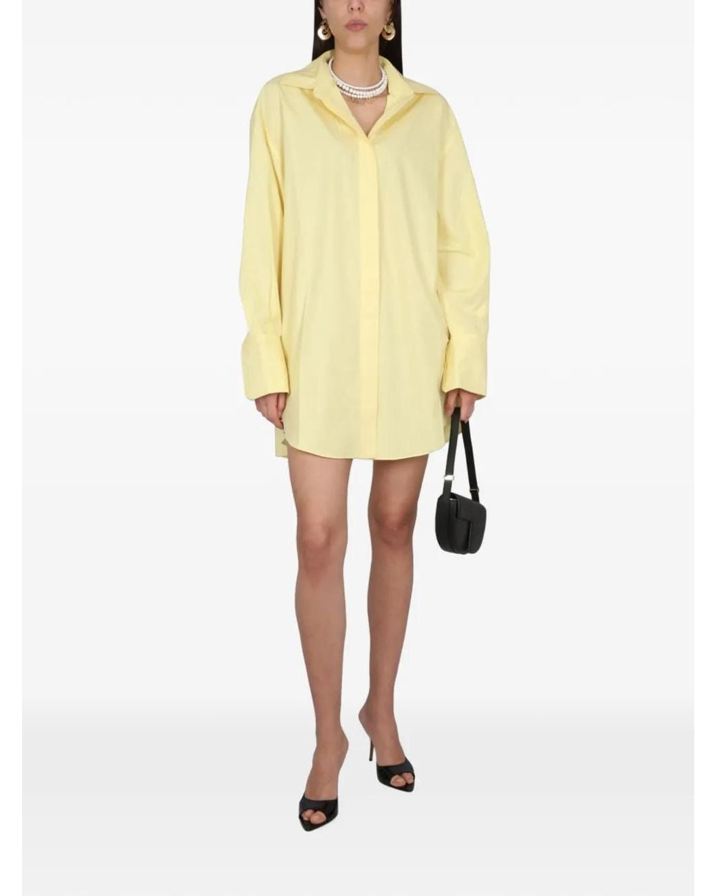 Patou Yellow Oversized Shirt Dress