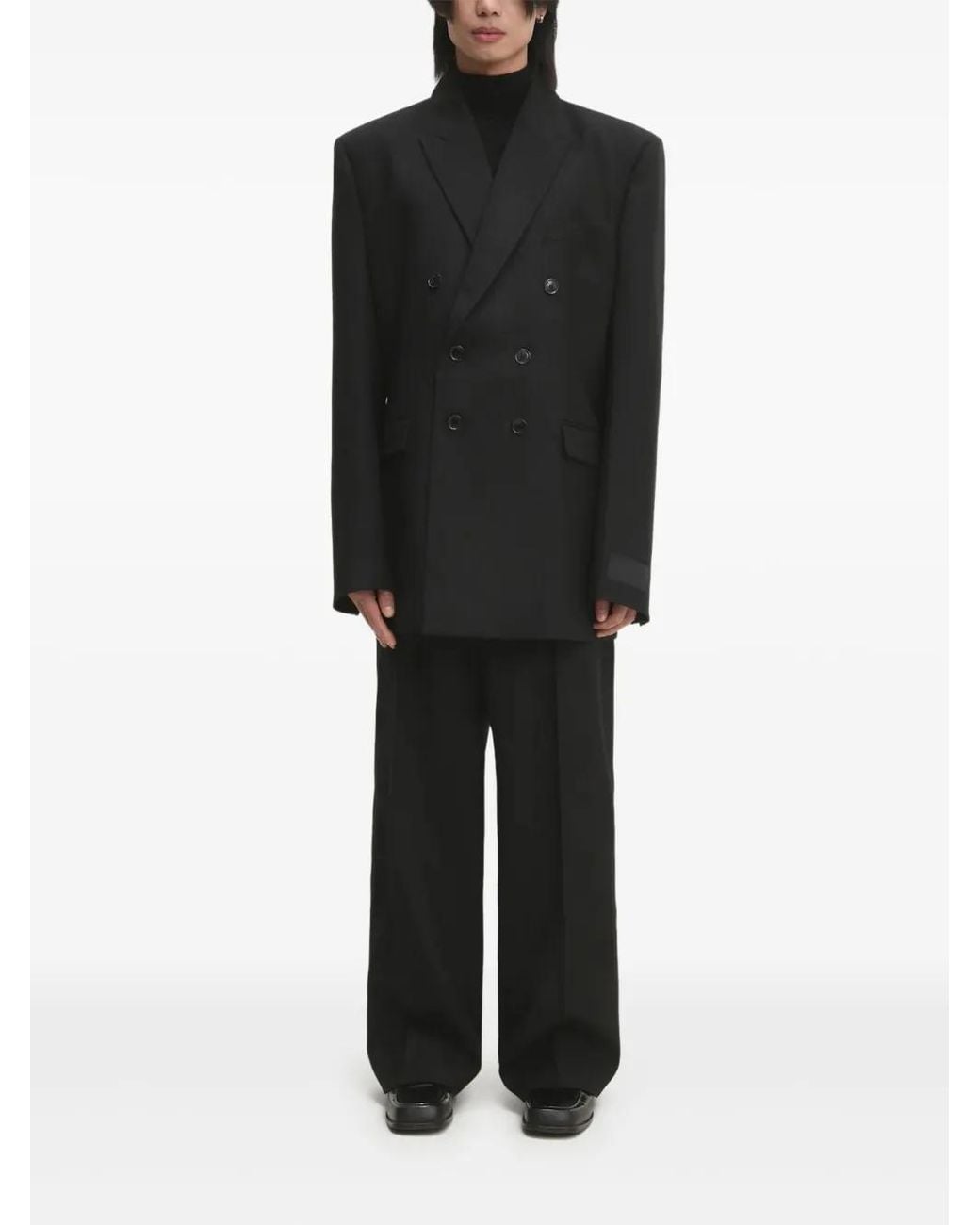 Vetements Black Pinstripe Trousers for men