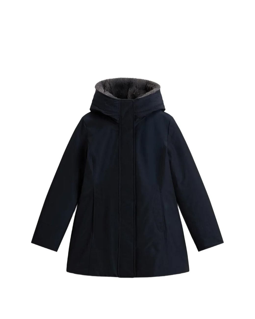Woolrich Blue Boulder Faux-Fur-Trim Parka