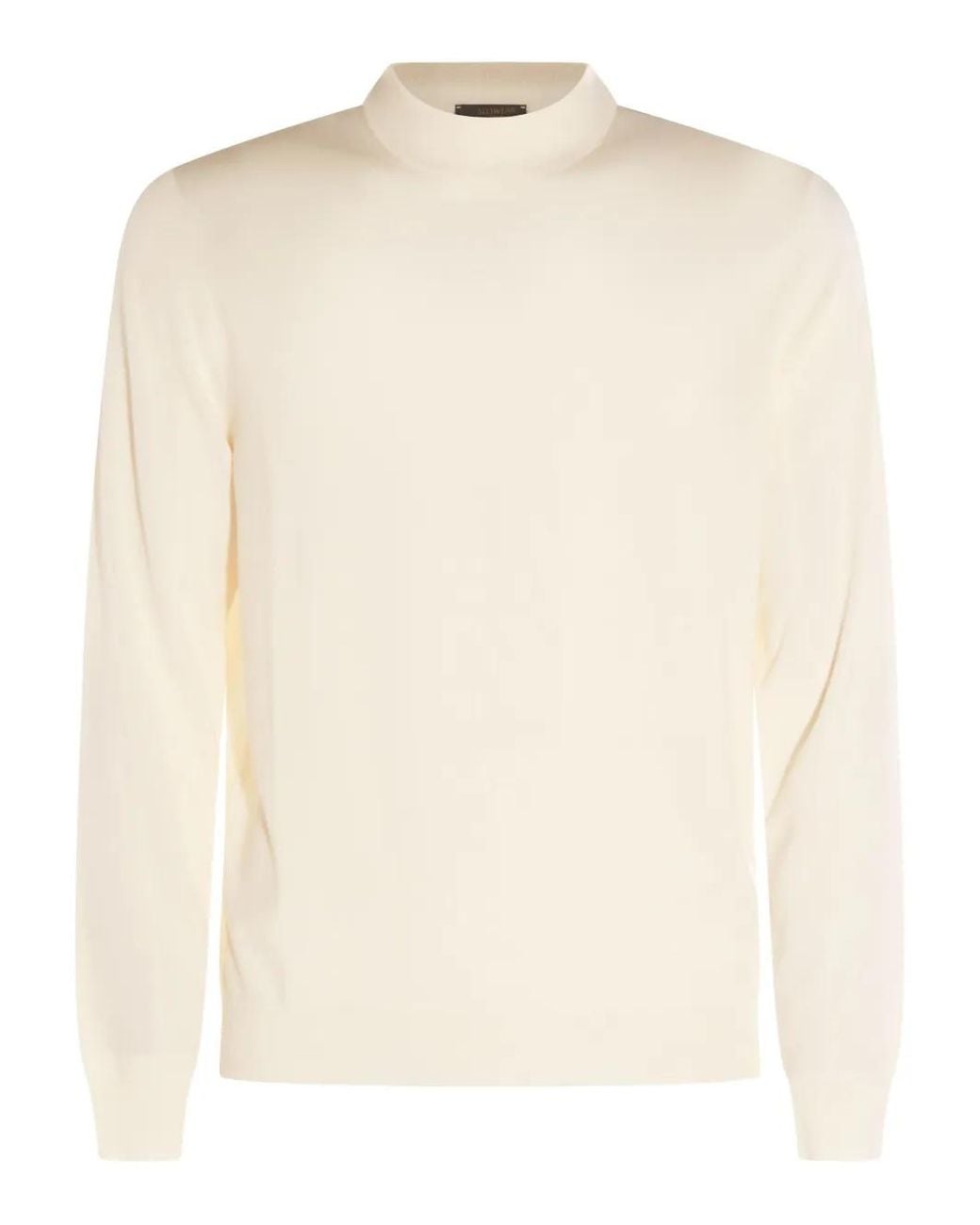 Zanone Natural Mock-Neck Ribbed Sweater for men