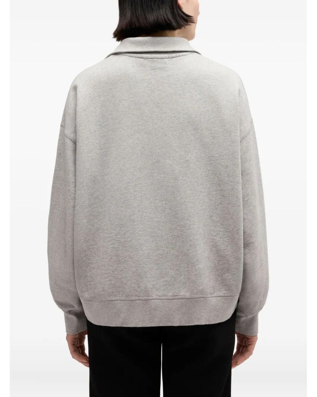 Ganni White Half Zip Sweatshirt