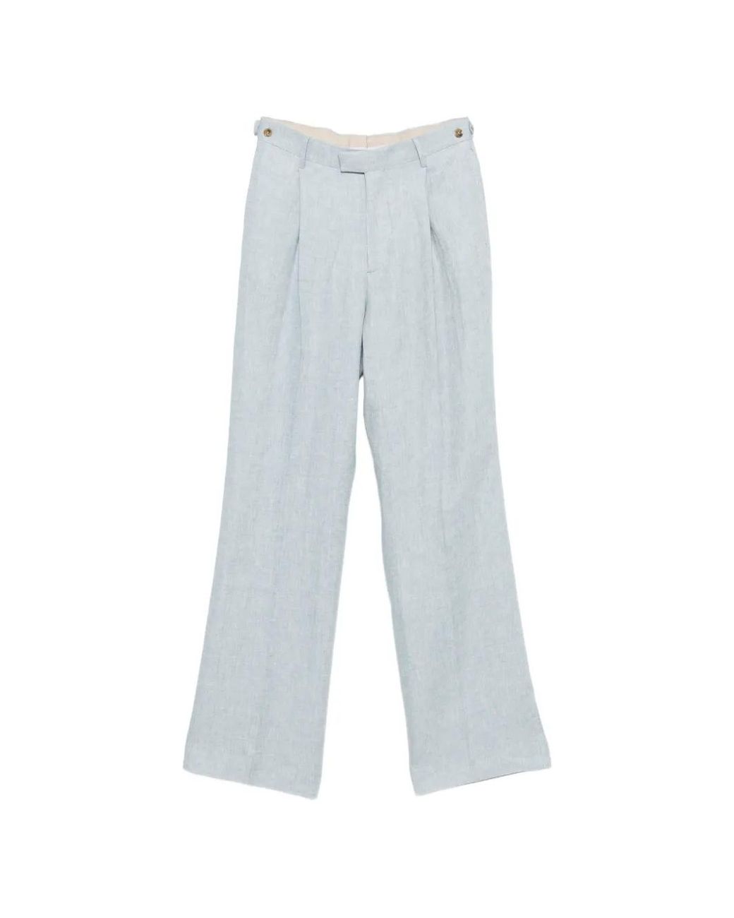 Berwich White Simona Pleated Trousers