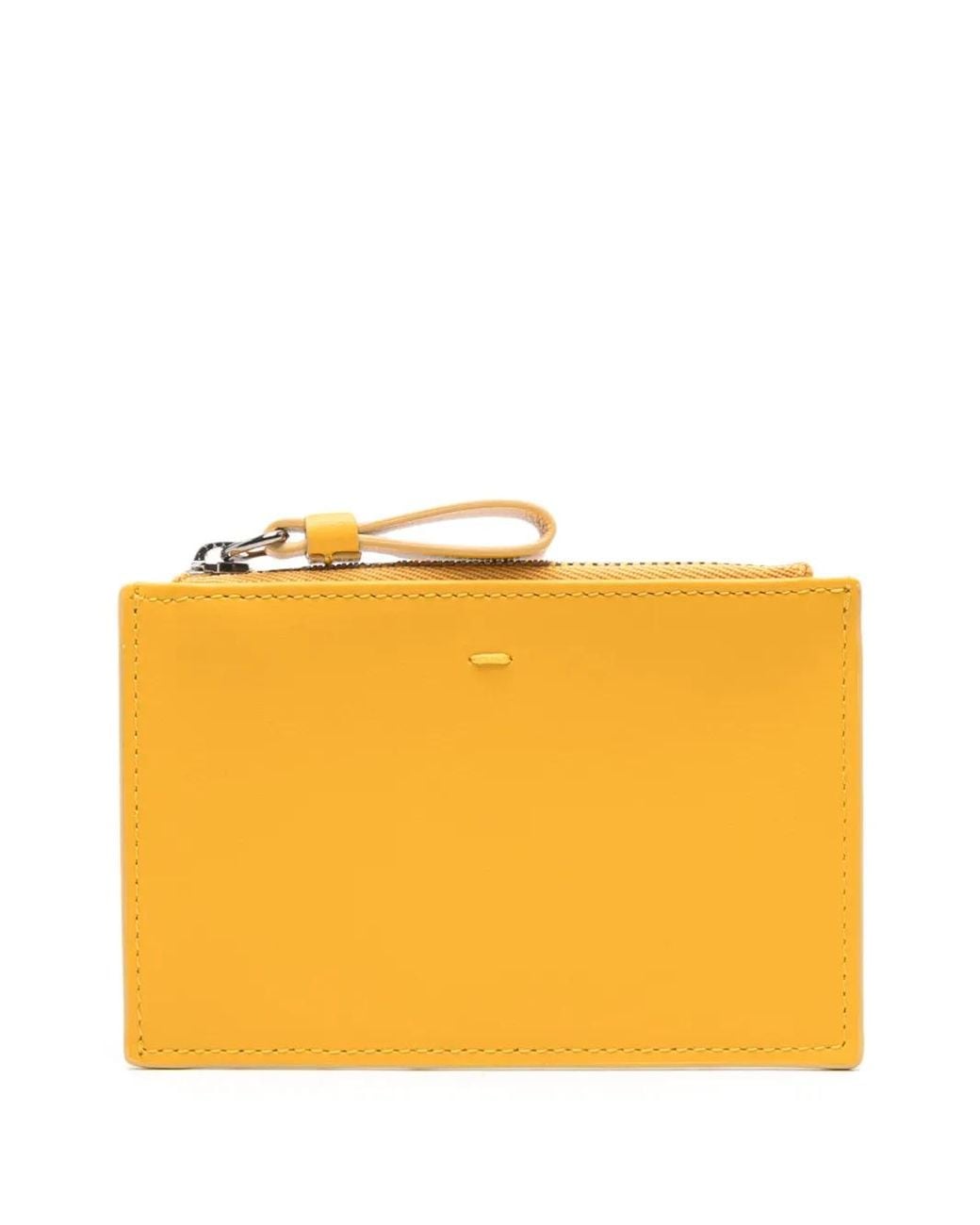 Doucal's Yellow Logo-Debossed Leather Card Holder for men