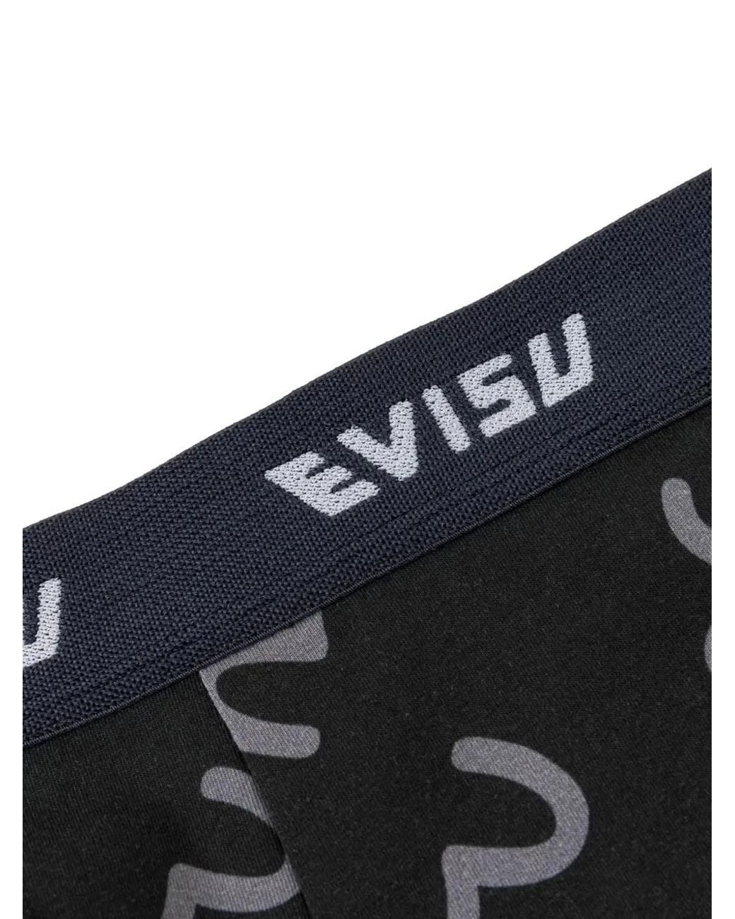 Evisu Black Seagull-Print Boxer Briefs for men