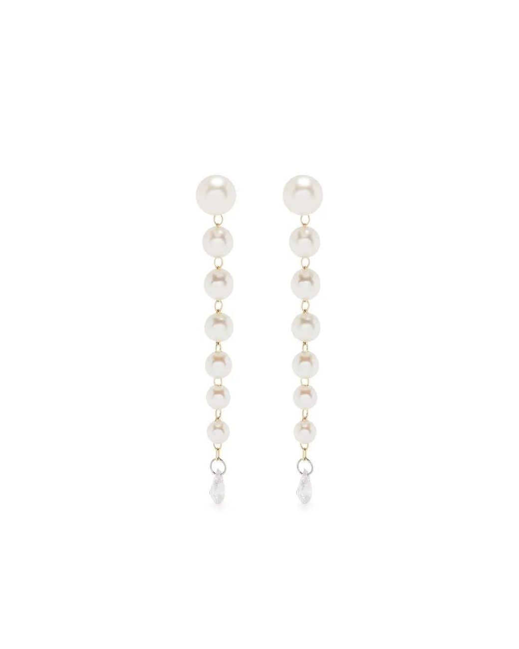 Mizuki White 14Kt Sea Of Beauty Pearl And Diamond Earrings