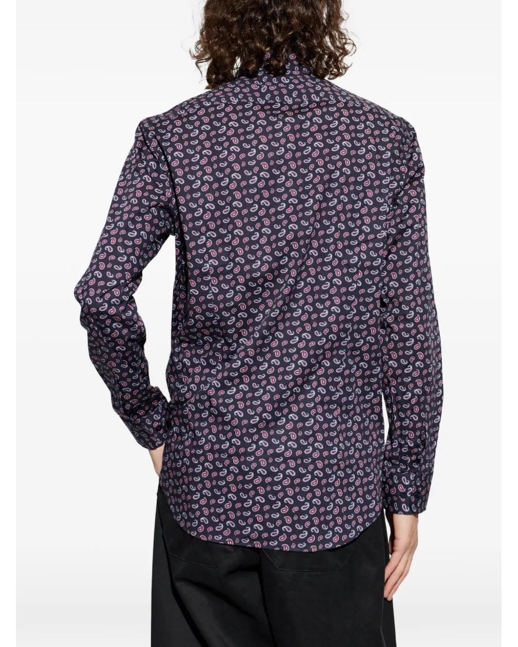 Etro Blue Chemise À Motif Cachemire for men