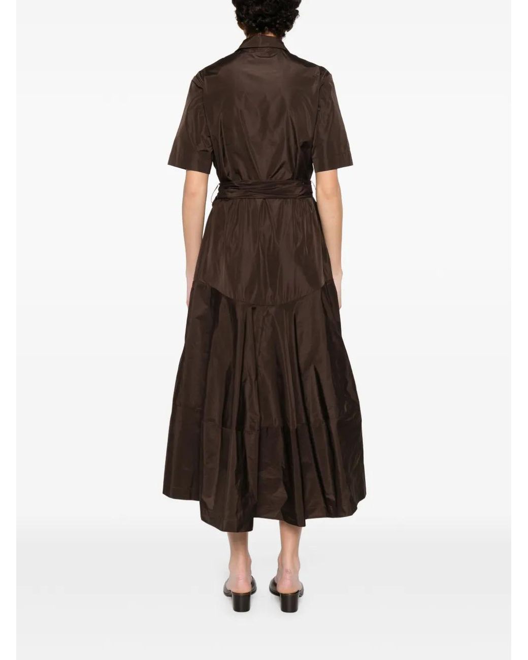 P.A.R.O.S.H. Brown Belt Shirt Dress