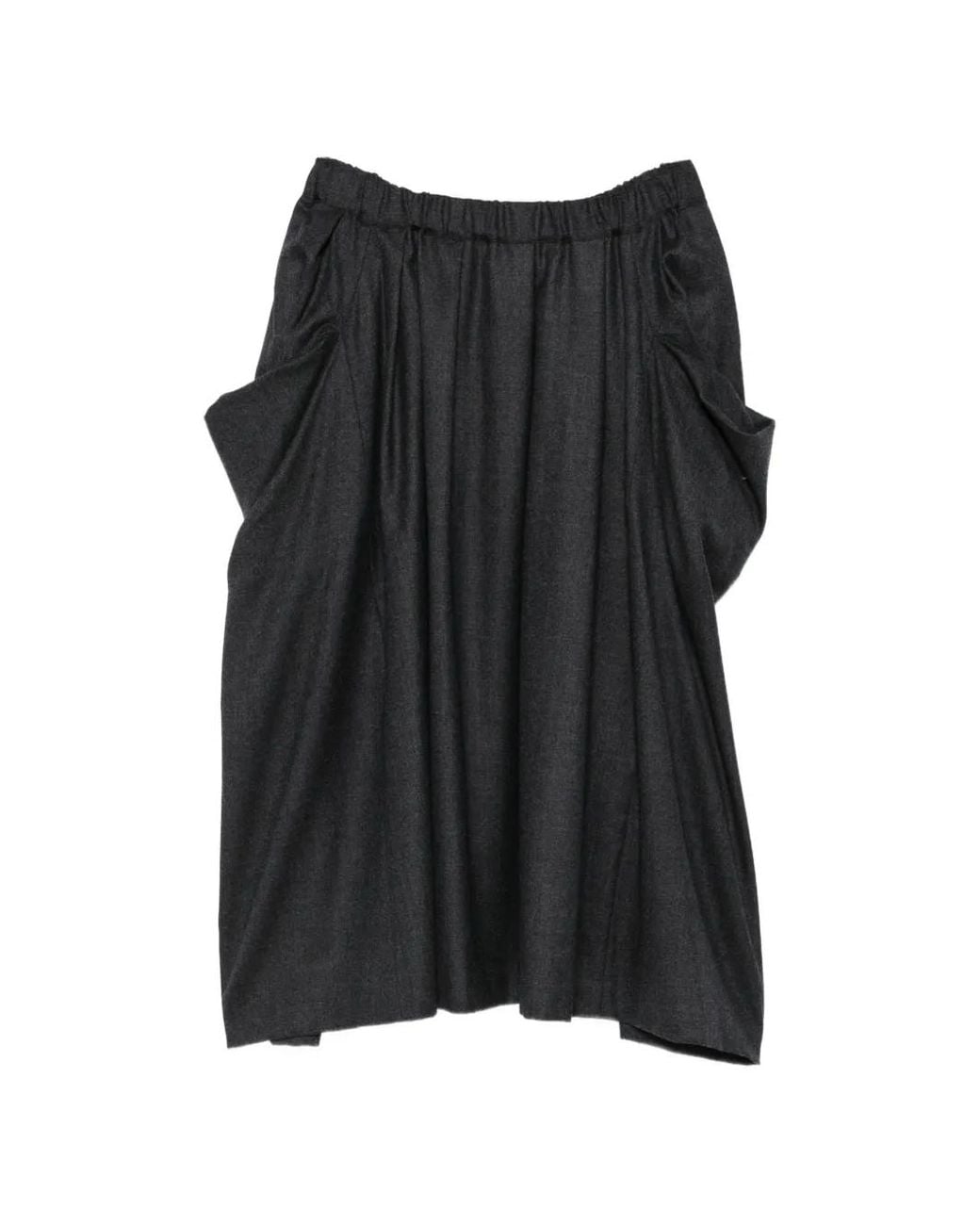Comme des Garçons Black Draped Midi Skirt