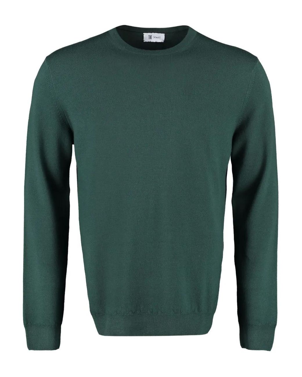 THE (Alphabet) Green Crew-Neck Wool Pullover for men