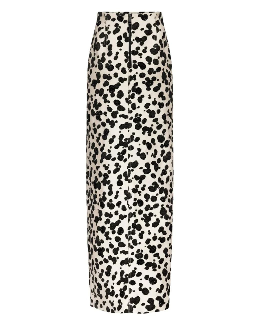 Area White Dalmatian-Jacquard Denim Mini Skirt