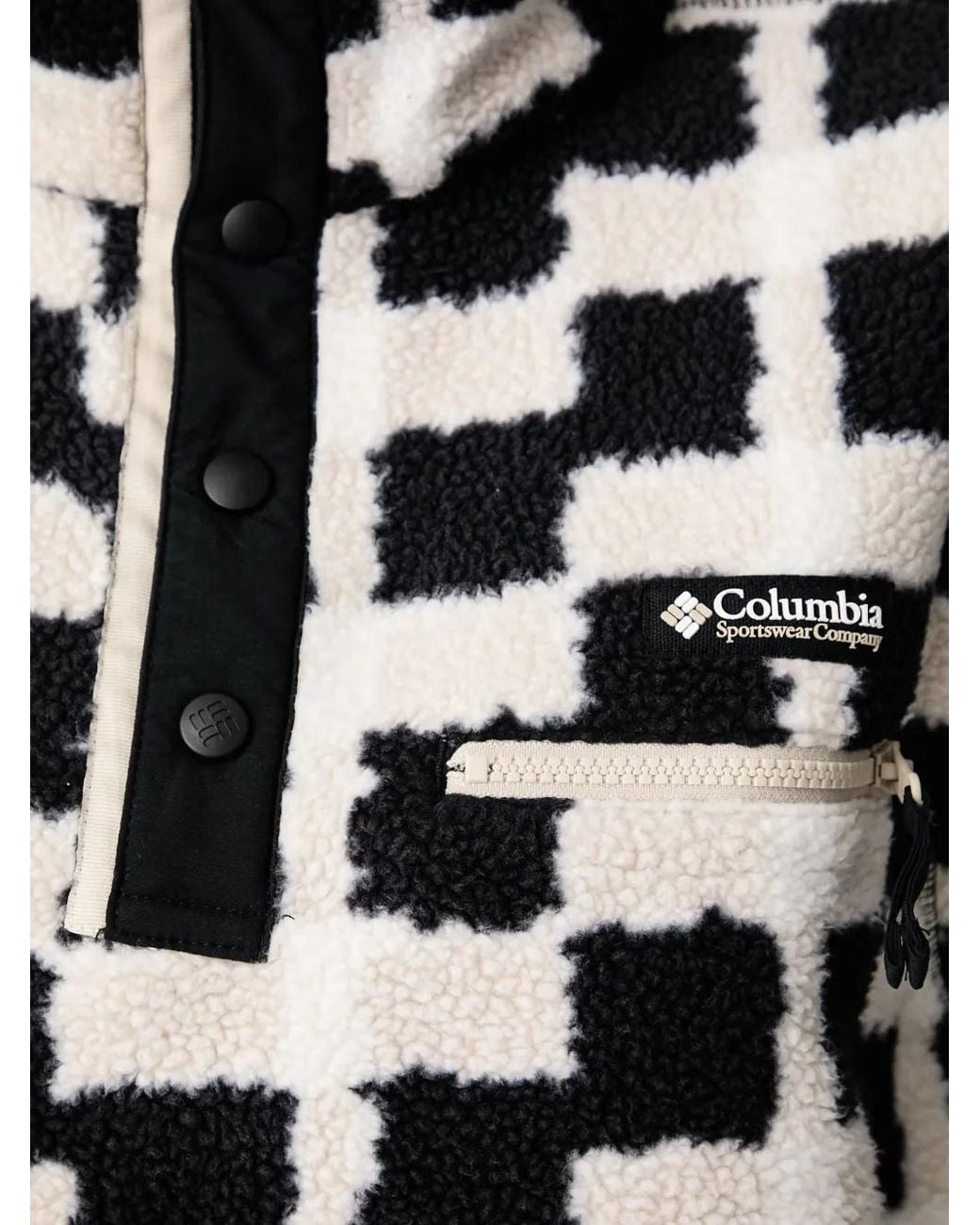 Columbia Black Helvetia Ii Checkered Fleece Sweater