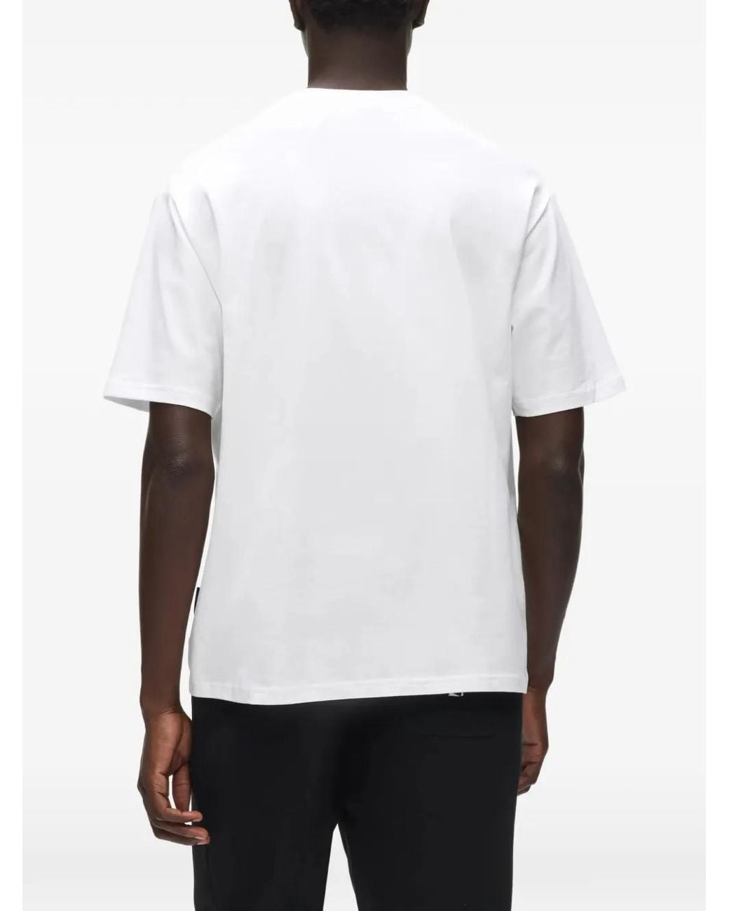 Karl Lagerfeld White Logo-Detail Relaxed-Fit T-Shirt for men