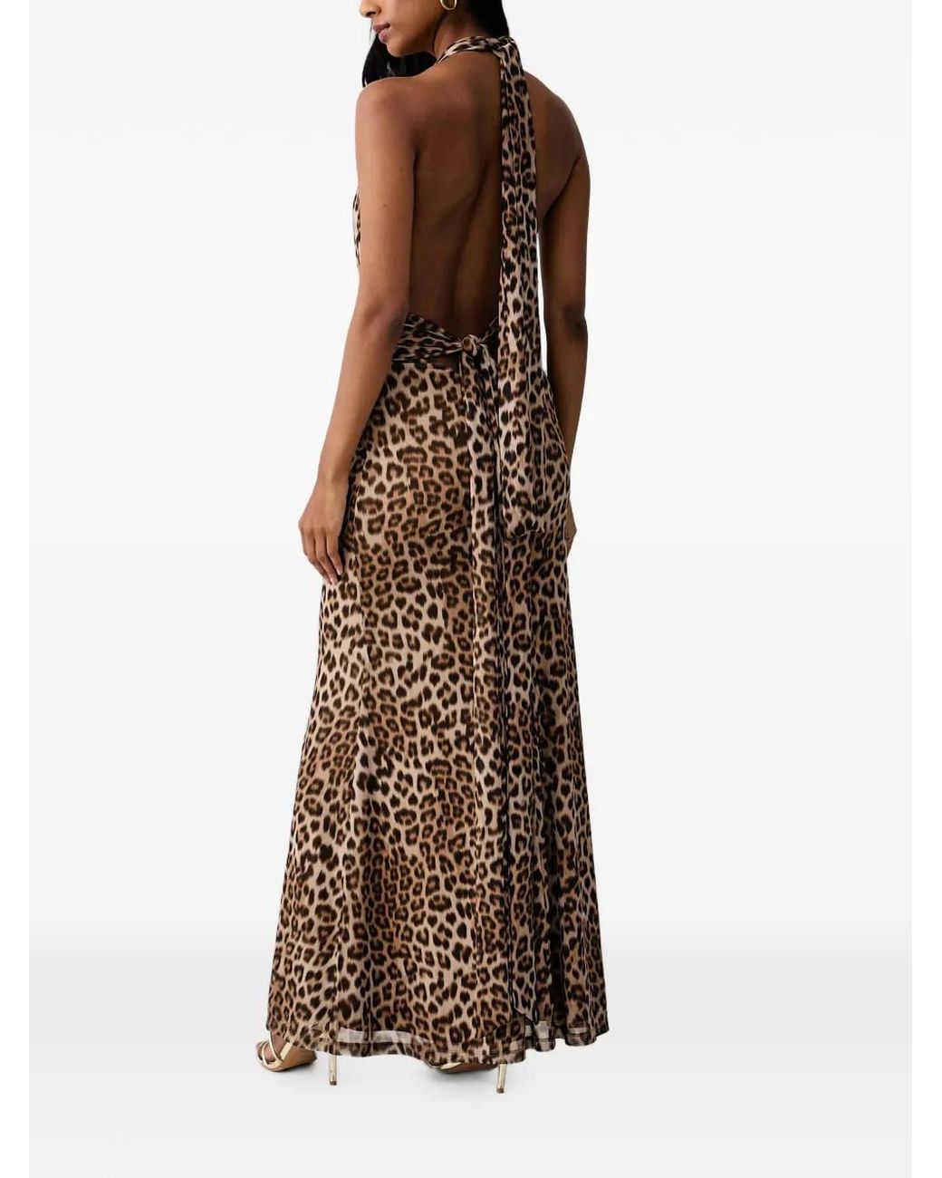 Bardot Brown Elera Leopard-Print Ruched-Waist Maxi Dress