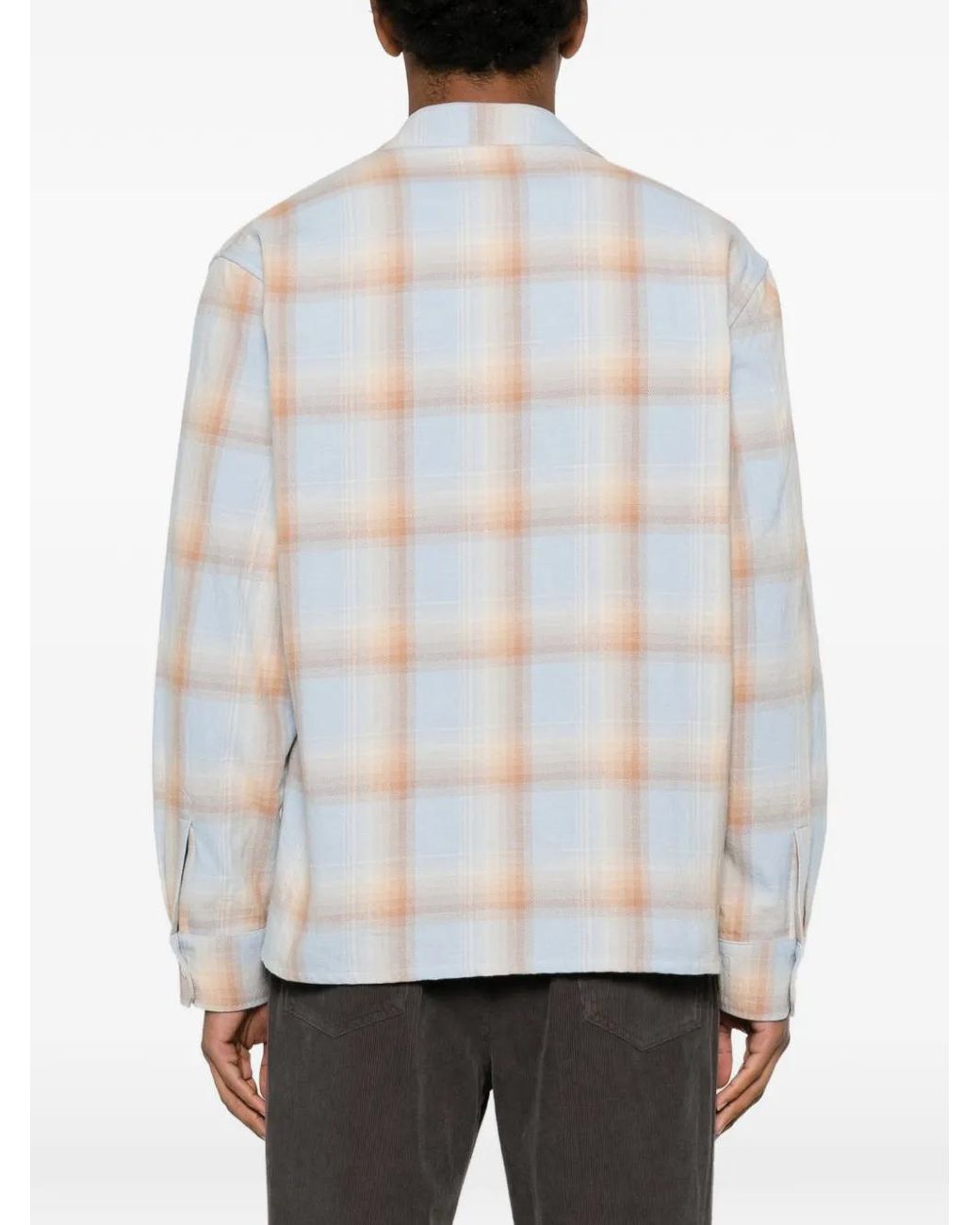 Second/Layer White Logan Ombre Checked Shirt for men