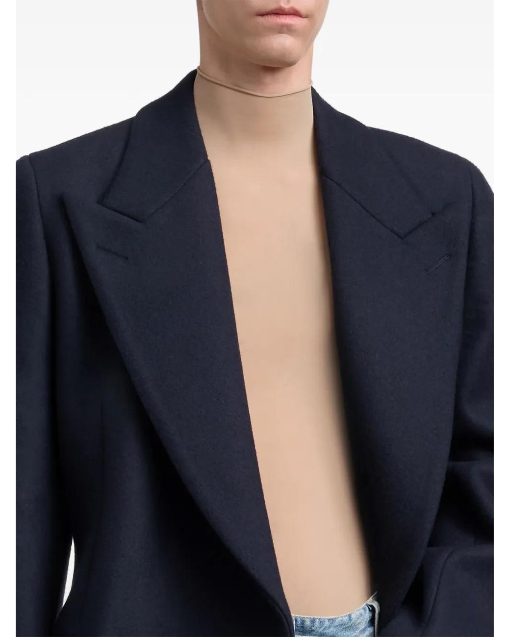 Maison Margiela Blue Double-Breasted Coat for men