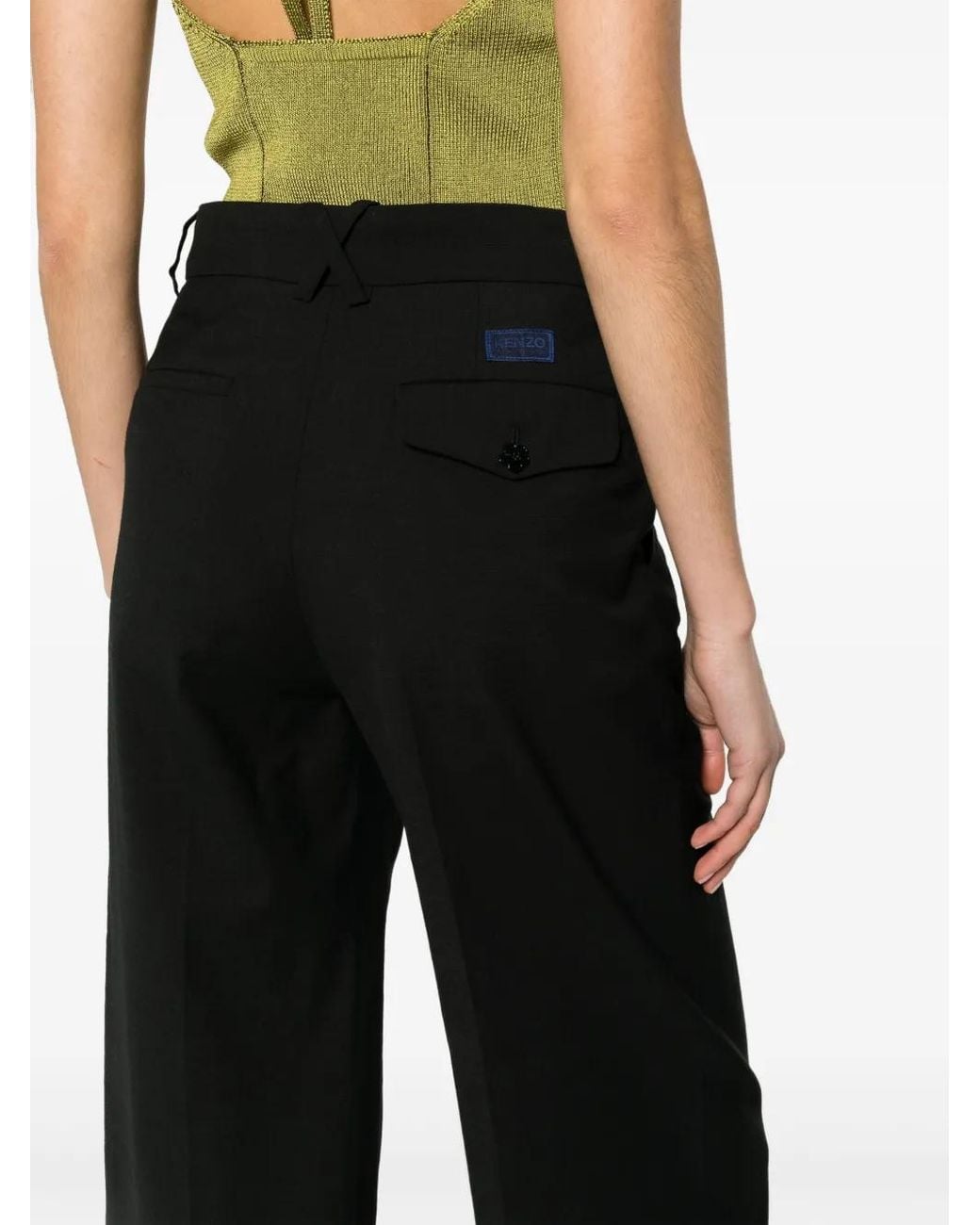 KENZO Black High-Waist Tailored Trousers
