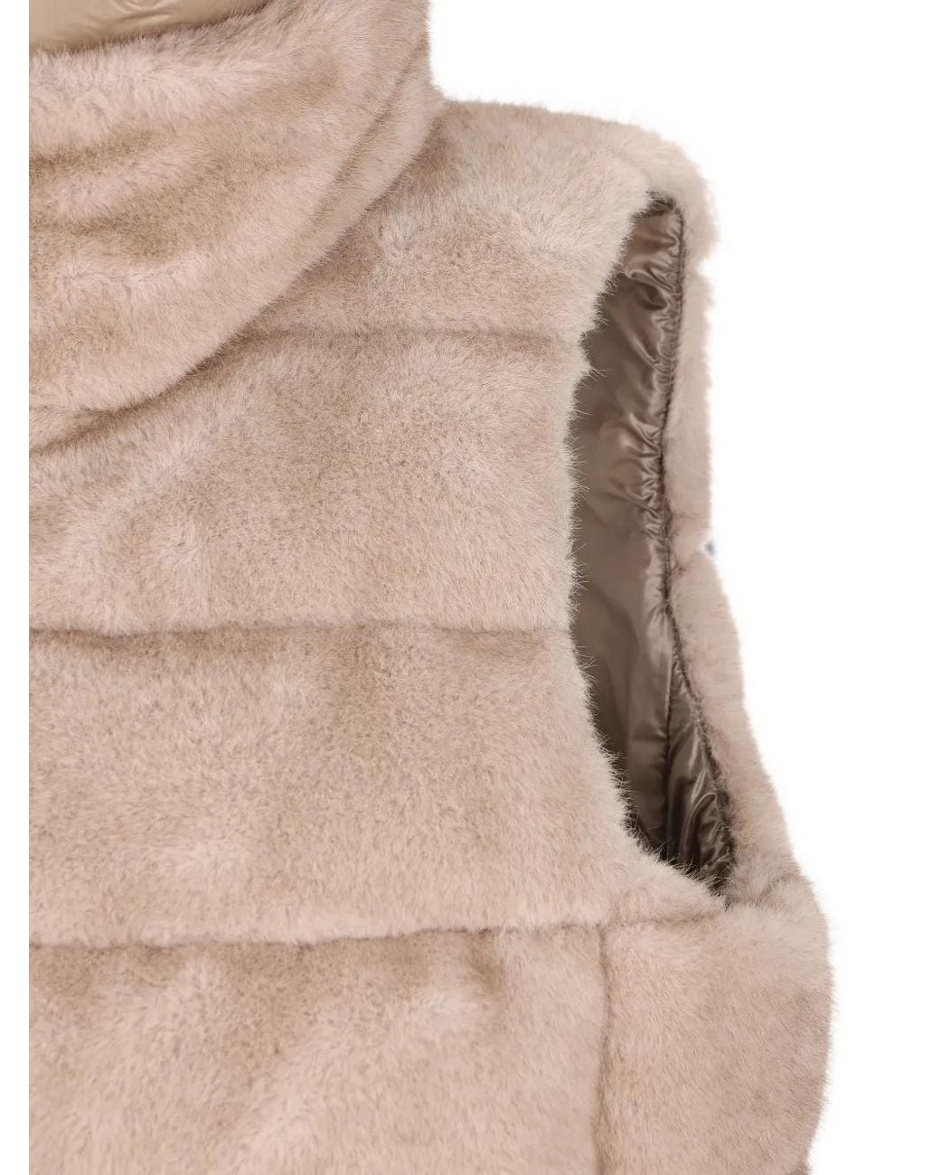 Herno Natural Veste Sans Manchess Matelassée En Fourrure Artificielle