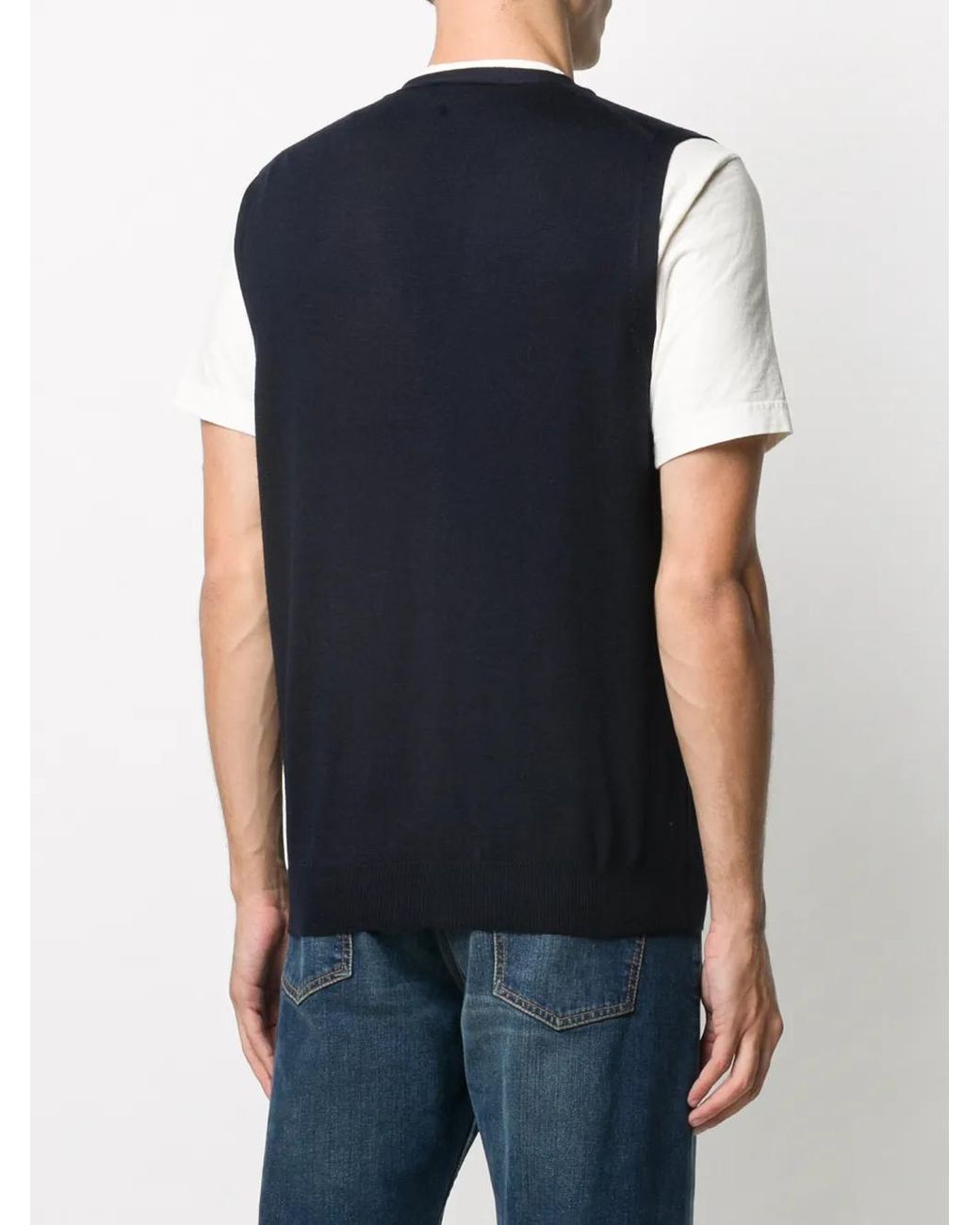 Barba Napoli Blue V-Neck Cardigan for men