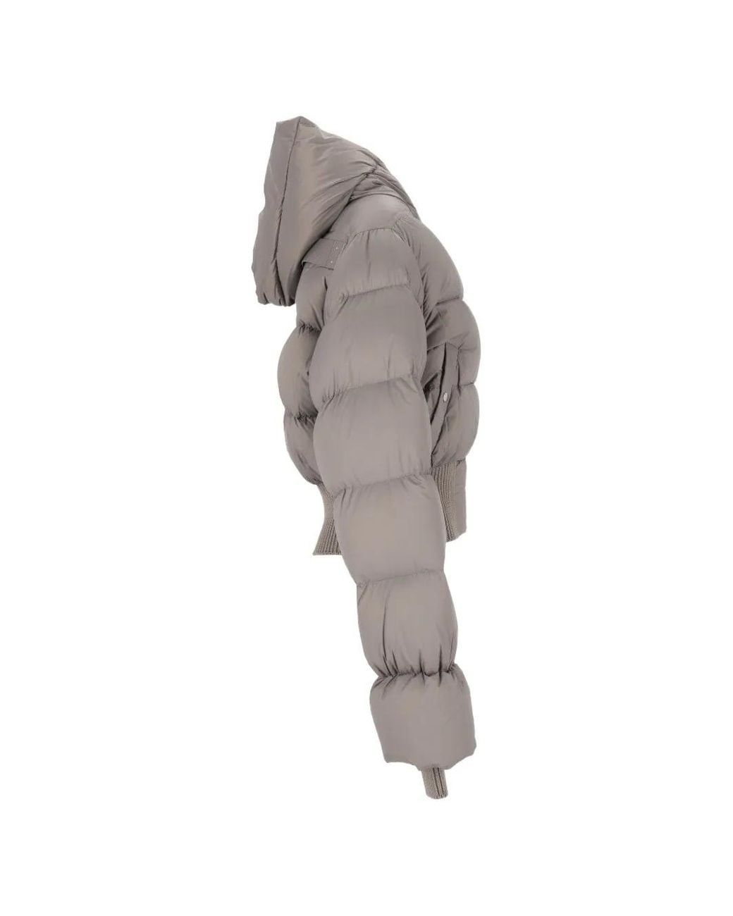 Rick Owens Gray Cinched Hooded Jacket